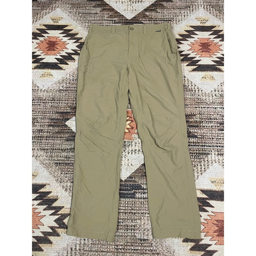 Simms Mens Superlight Fishing Hiking Pants Tan Khaki Size 36 Quick Dry Outdoor
